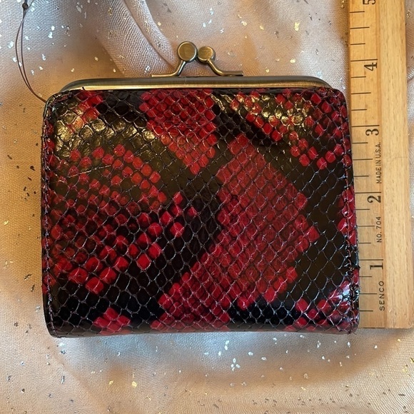 Brand New Patricia Nash Italian Python Genuine Leather Berry Red Astor Wallet - Picture 9 of 16